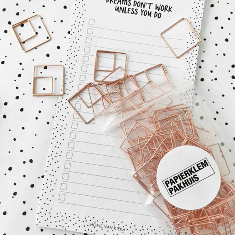 Paperclips vierkant koper 25 mm | 50 stuks