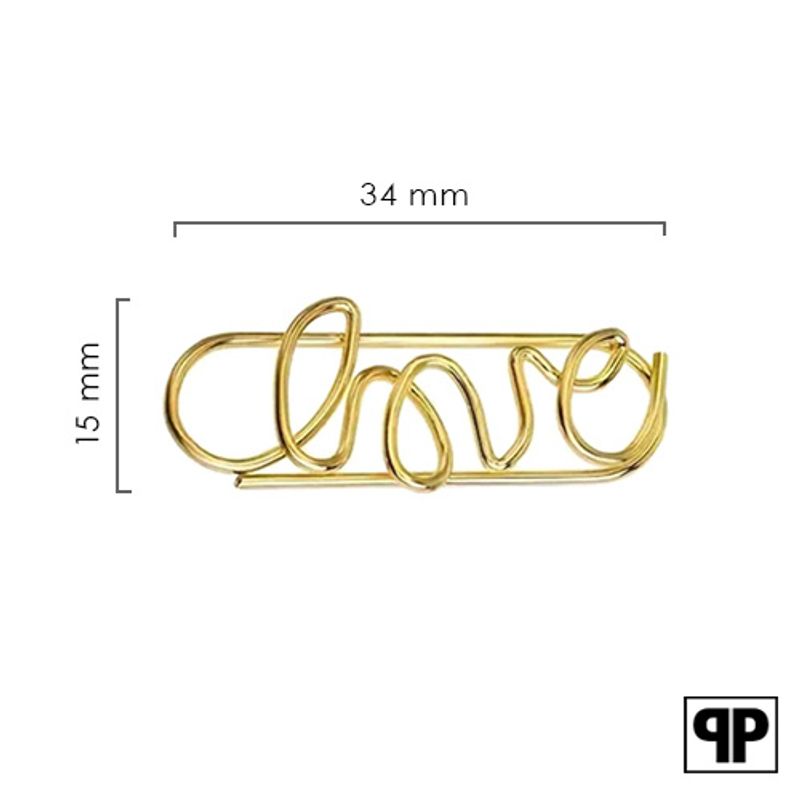 Paperclips love goud 34 mm | 50 stuks