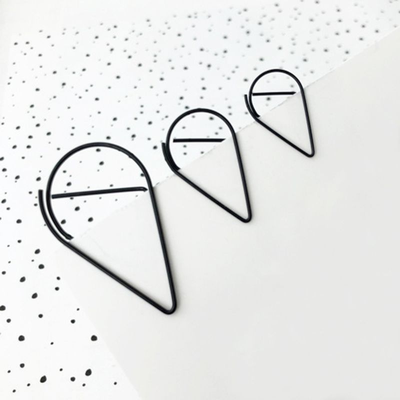 Paperclips druppel zwart 25 mm | 100 stuks