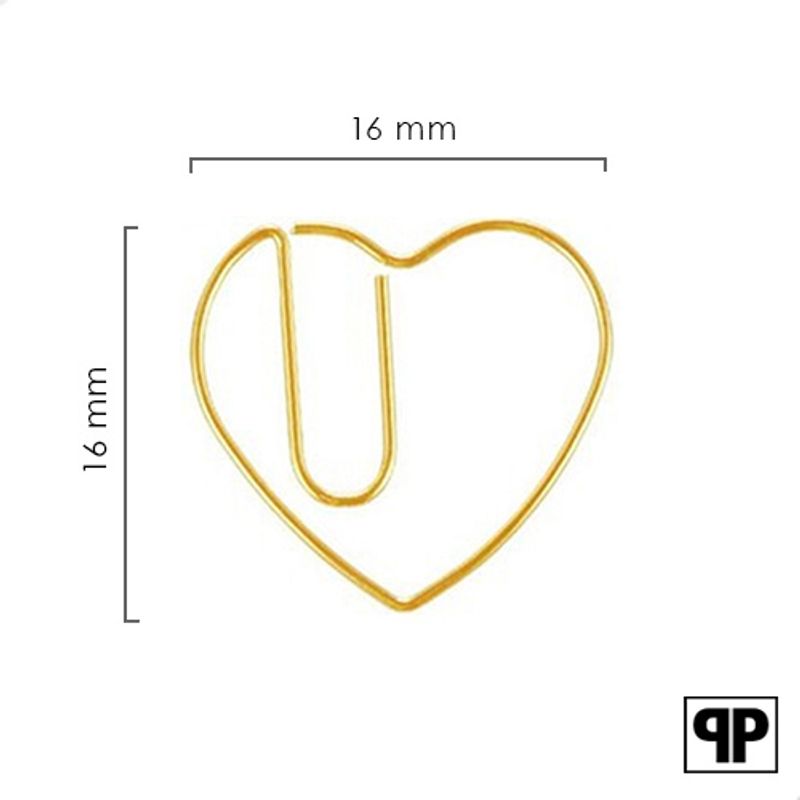 Paperclips hartje goud 16 mm | 50 stuks